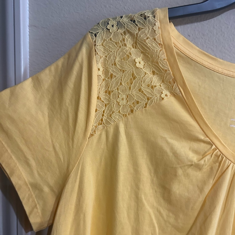 Yellow St John’s Bay blouse.